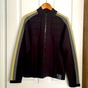 Titanio Zippered Racing stripe Knit Sweater